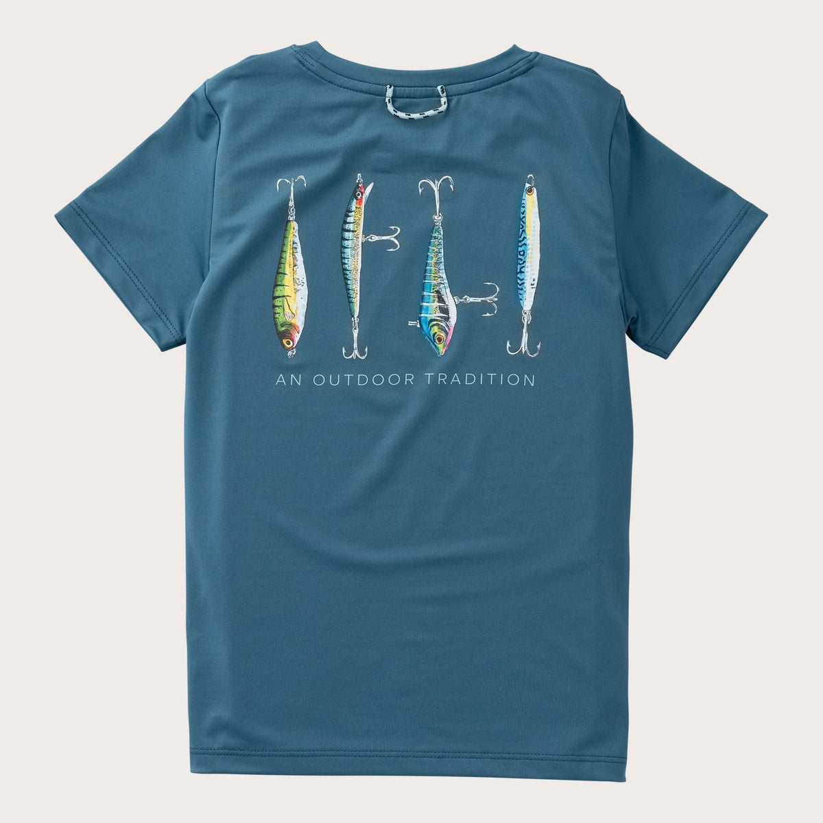 Prodoh Boy's Pro Performance Short Sleeve T-Shirt--Tapestry with Fishing Lures