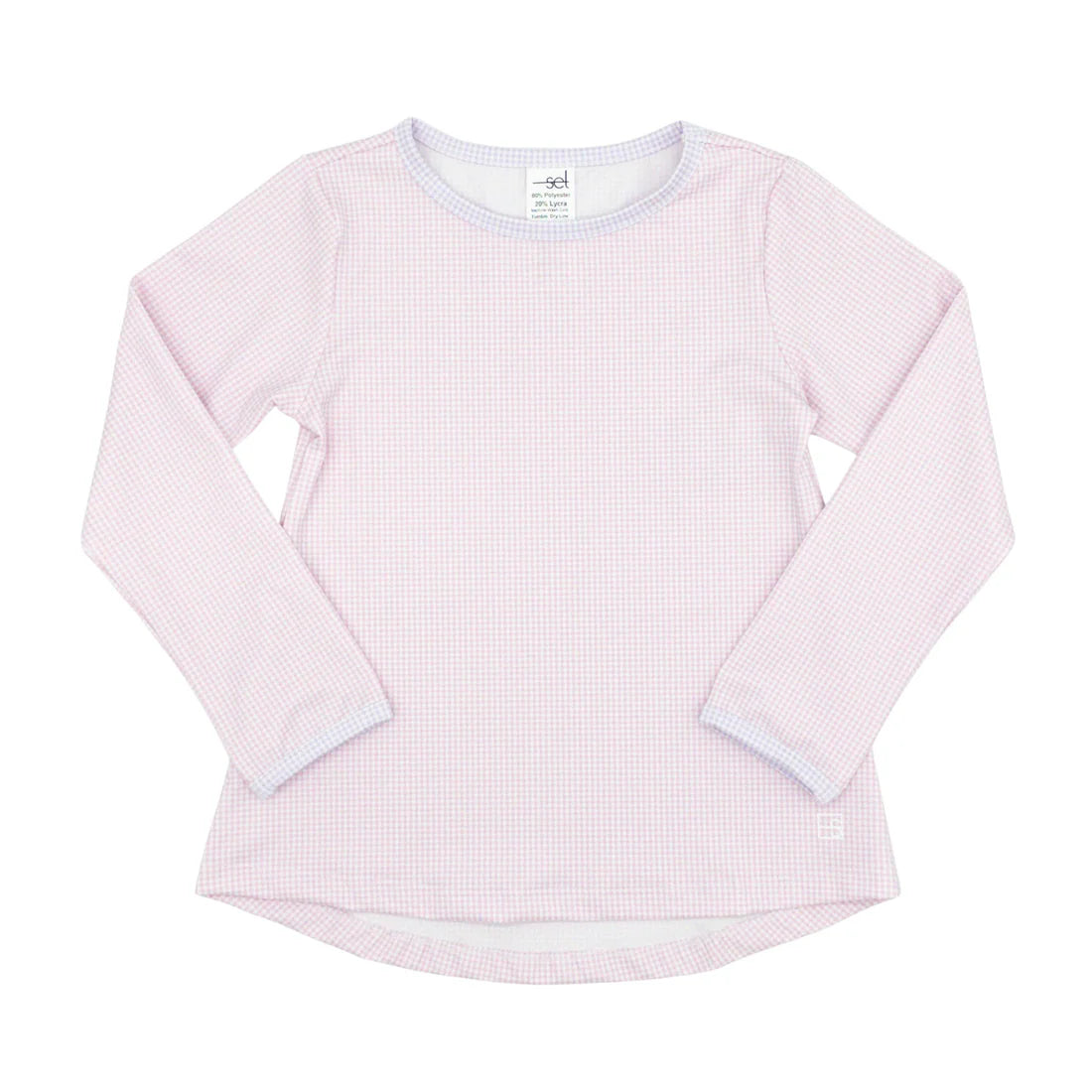 Set Fashions  Bridget Basic T-Cotton Candy Blue Minigingham Cotton Candy Pink Minigingham