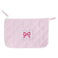 Little English Luggage Pink Bow--Quilted Cosmetic Bag
