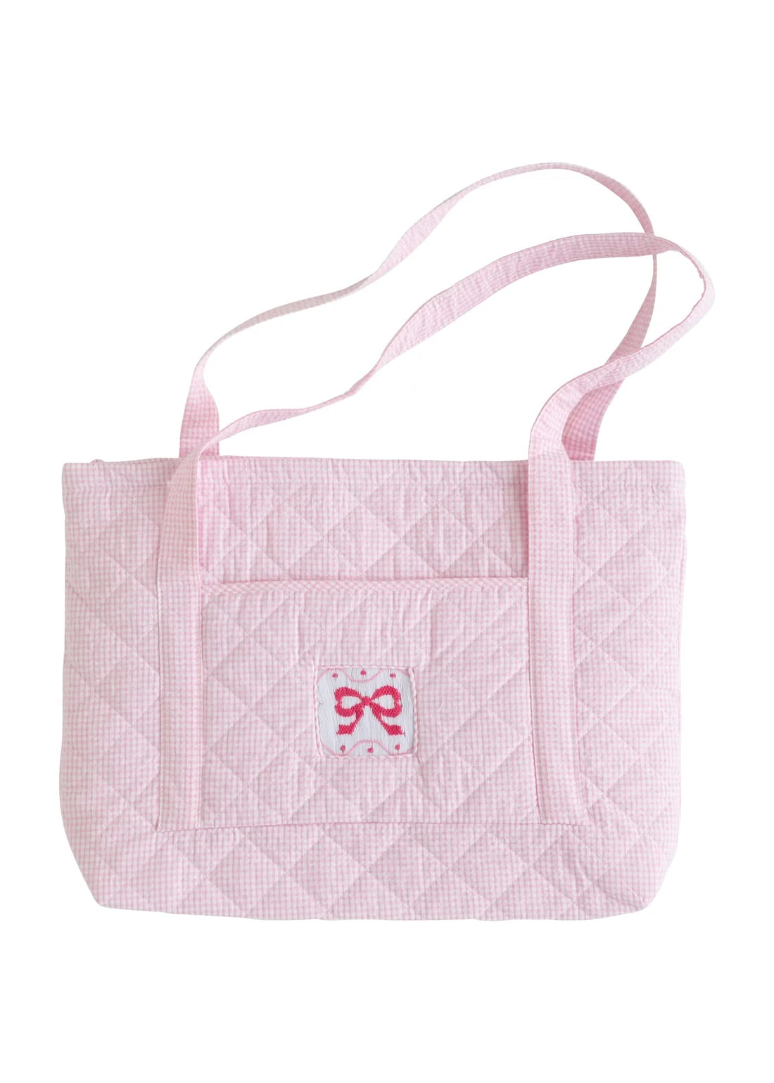 Little English Luggage Pink Bow--Quilted Tote Bag