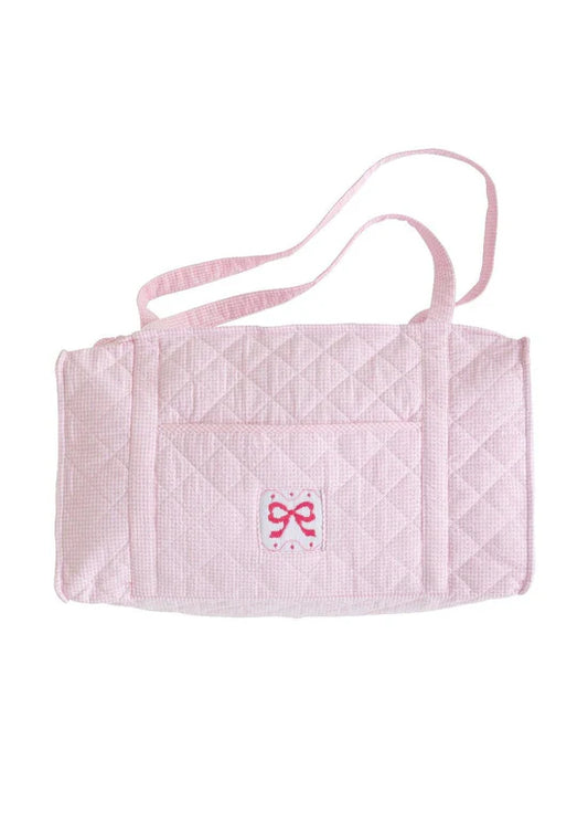 Little English Quilted Duffle--Pink Bow