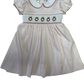 Lulu Bebe Rose Christmas Wreath Smocked Waist Dress