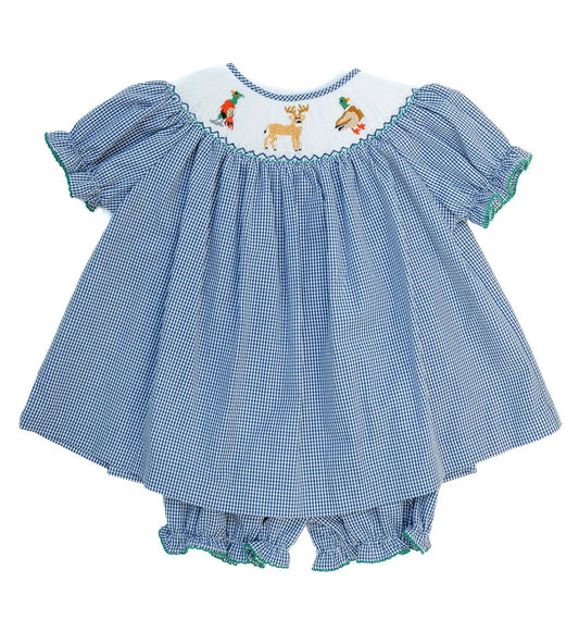 Ruth and Ralph Hunting Season Annabelle Smocked Bloomer Set