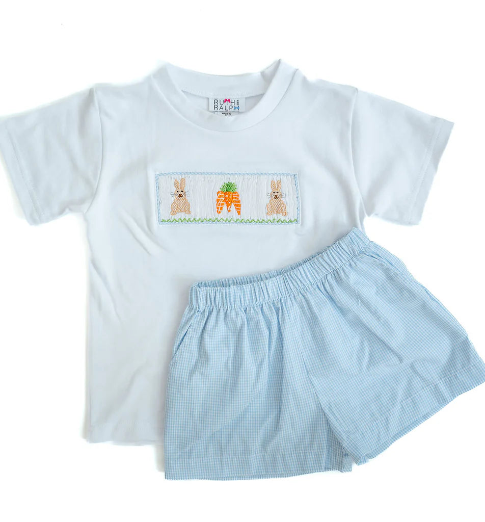 Ruth and Ralph Easter Bunny and Carrots Beau T-Shirt/Shorts Set
