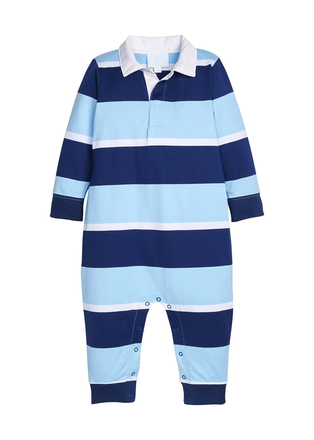 Little English Rugby Polo Romper--Varsity Stripe