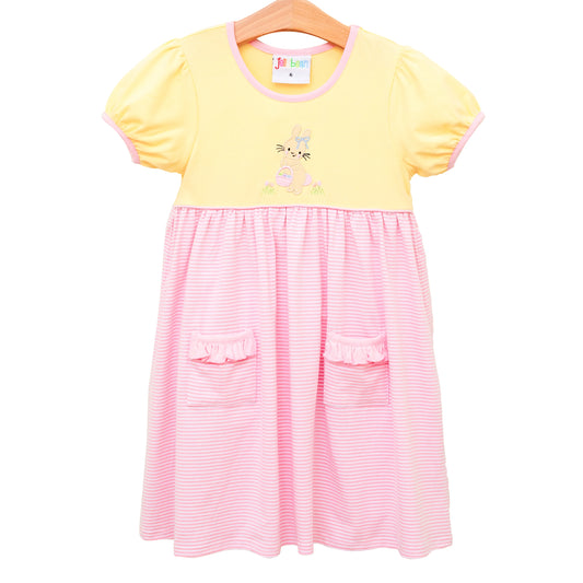 Smock Candy Jellybean Hoppin' Down the Bunny Trail Ruffle Pocket Dress