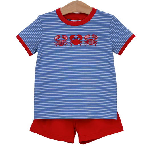Jellybean by Smocked Candy Coastal Crab Short Set