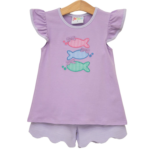 Jellybean by Smock Candy One Fish Two Fish Scallop Short Set