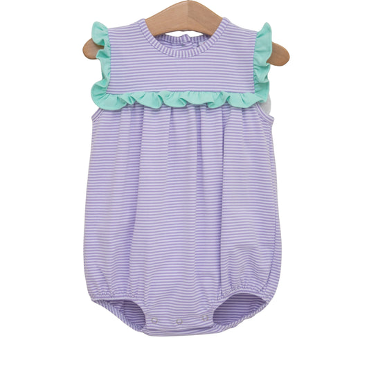 Jellybean by Smocked Candy Bella Bubble- Lavender Stripe and Mint
