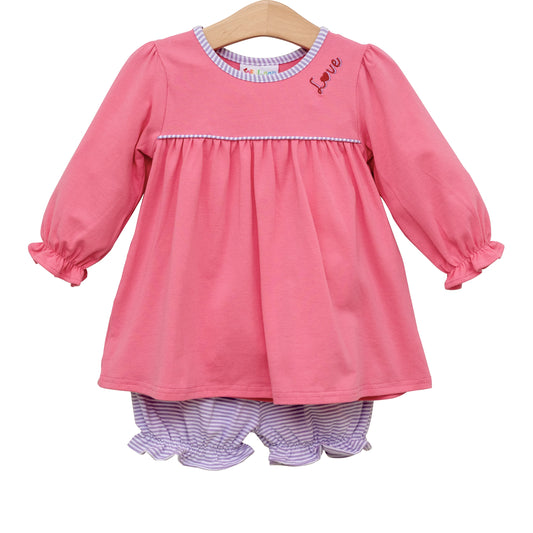 Smock Candy Jellybean Love Embroidery Bloomer Set