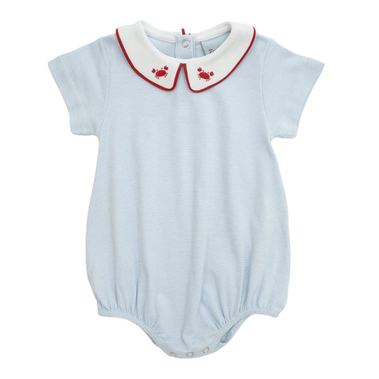 The Smiley Crab Blue Striped Red Crab Onesie