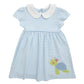 The Smiley Crab Happy Turtle Light Blue Striped Dress