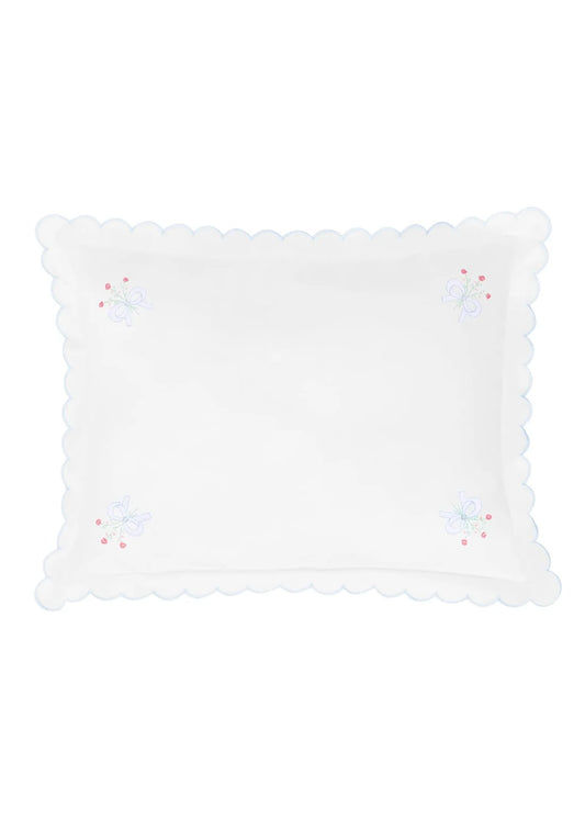 Little English Scallop Baby Pillowcase--Blue Bell