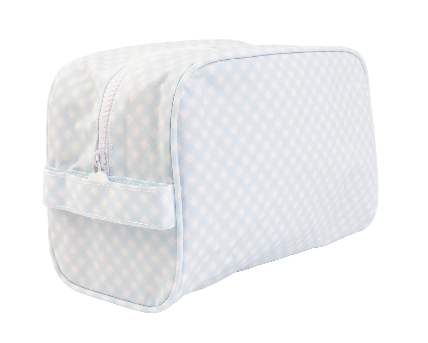Apple of My Isla Blue Gingham Dopp Kit
