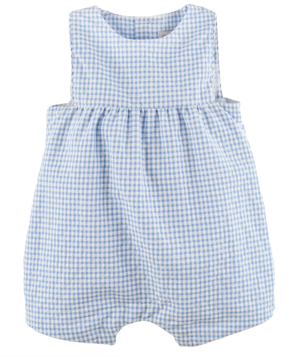 Sophie and Lucas Gingham Denim Overall Blue