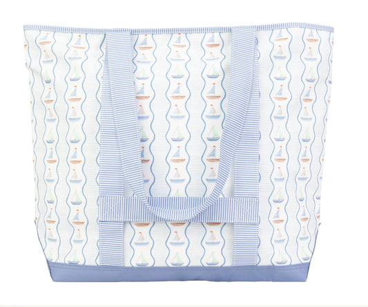 Apple of My Isla The Beach Bag Sailboats