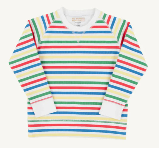Beaufort Bonnet Cassidy Comfort Crewneck Portland Sealife Stripe with Worth Avenue White