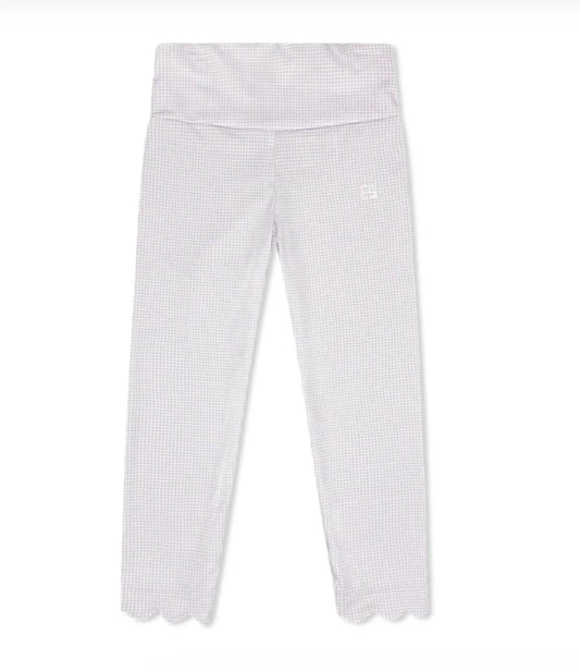Set Fashions Sadie Scallop Legging Petal Purple Minigingham