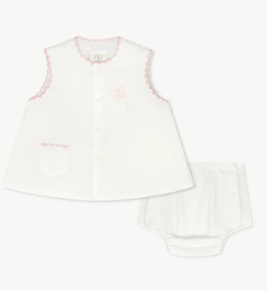 Lullaby Set Maria Diaper Set -Blessings White with Butterfly Embroidery