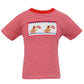 Anavini Americana Puppy Red Knit Stripe Short Set