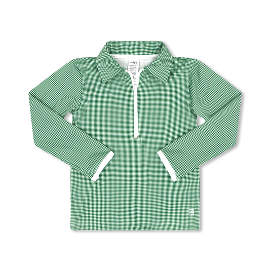 Set Athletics Henry Half Zip, Augusta Green Minigingham