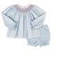 Lullaby Set Betsy Bloomer Set LS Baker Blue Minigingham, Polite Pink