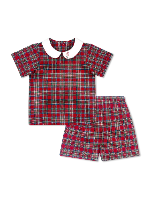 Lullaby Set Sibley Short Set, Woodstock Plaid, Nutcracker