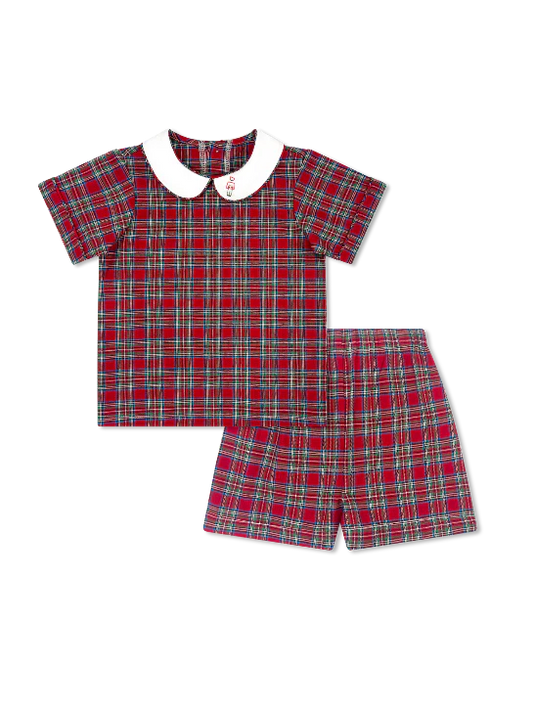 Lullaby Set Sibley Short Set, Woodstock Plaid, Nutcracker