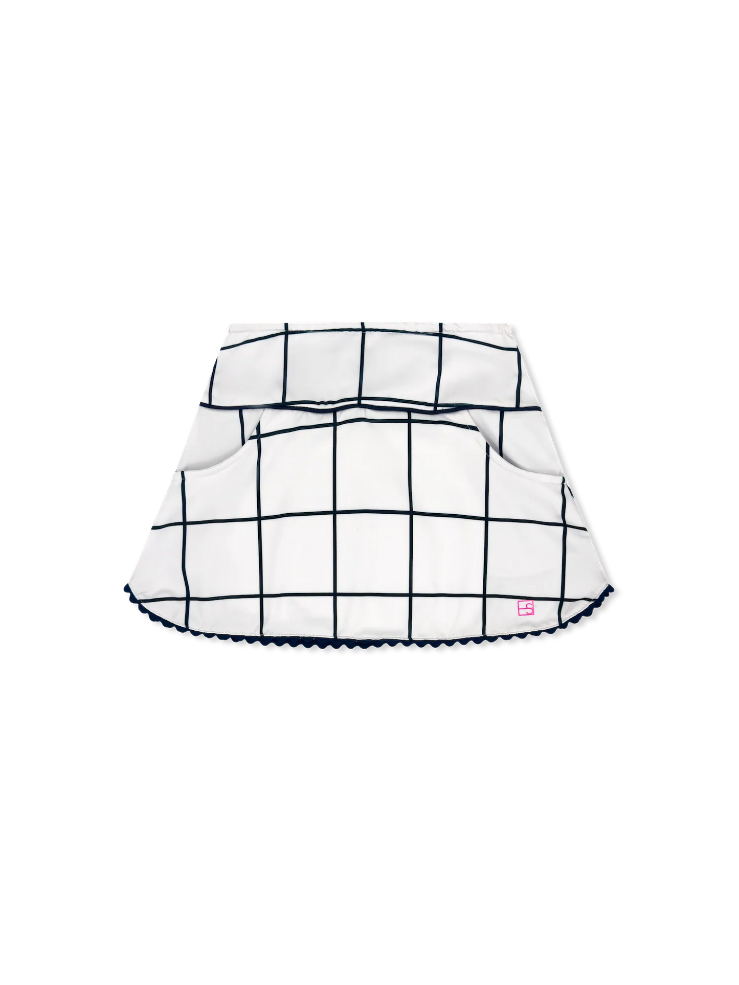 Set Athletics Teagan Tennis Skort Pure Coconut, Nantucket Navy Willington Windowpane