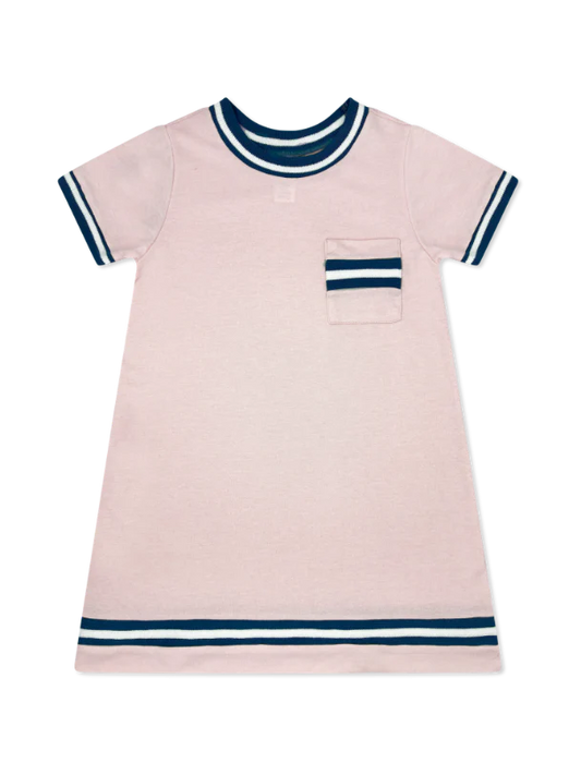 Set Athletics Landry Dress, Primrose Pink, Navy