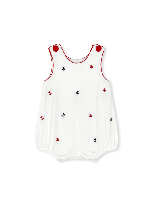 Lullaby Set Bennett Bubble - Simply White Seersucker, Anchors