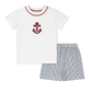 Lullaby Set Preston Short Set - River Royal Seersucker, Anchor