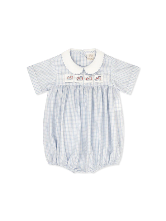 Lullaby Set Noah Ribbon Bubble-Classic Blue Windowpane, Hearts, Bunny, Train