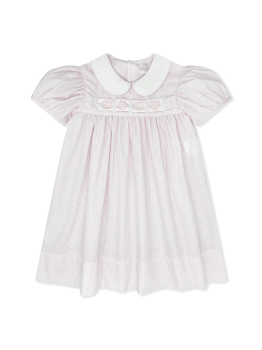 Lullaby Set Ruth Ribbon Dress-Classic Pink Windowpane, Hearts, Bunny, Bow