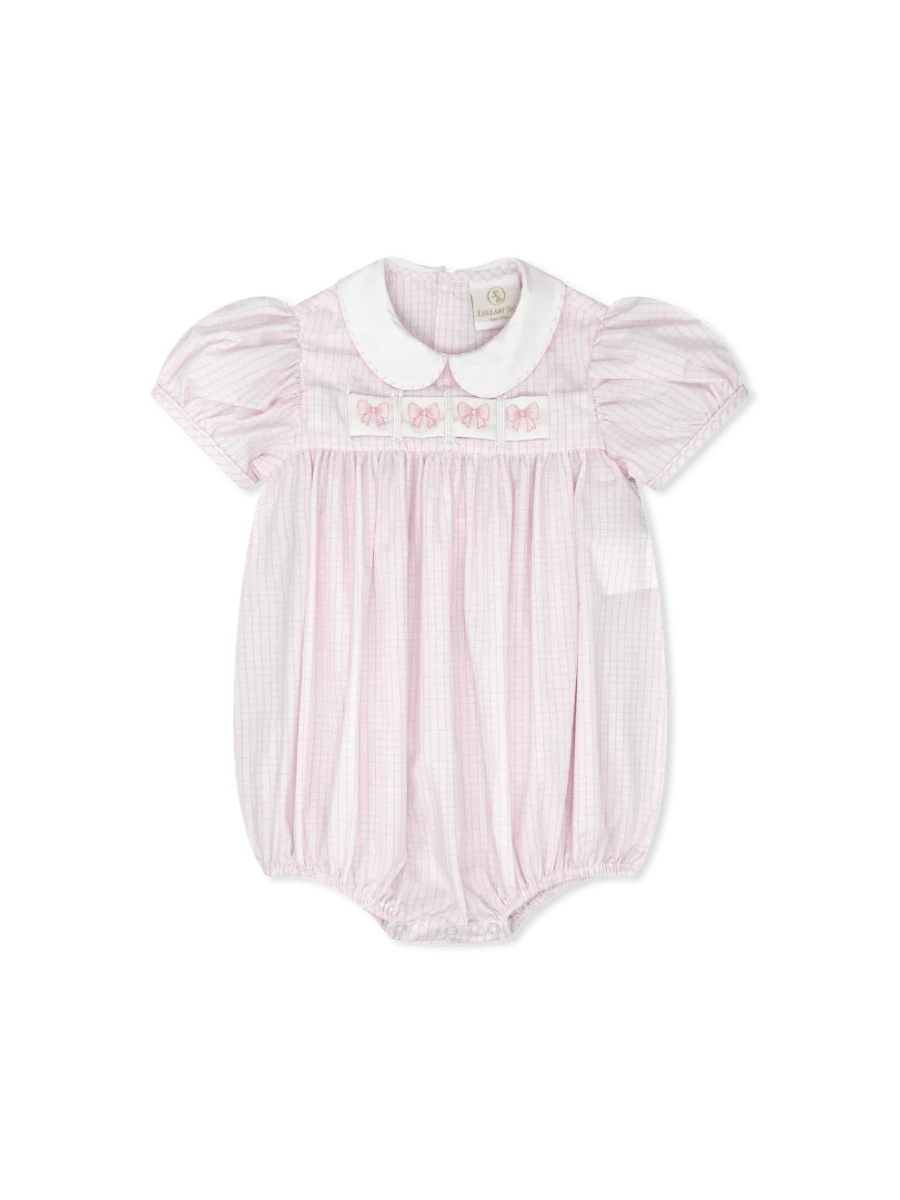 Lullaby Set Ruth Ribbon Bubble-Classic Pink Windowpane, Hearts, Bunny, Bow