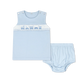 Lullaby Set Bryant Diaper Set--Palmer Blue Pima Train