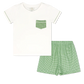 Lullaby Set Charlie Short Set--Green Minigingham