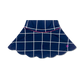 Set Athletics Zoe Scallop Skirt Nantucket Navy Willington Windowpane, Power Pink