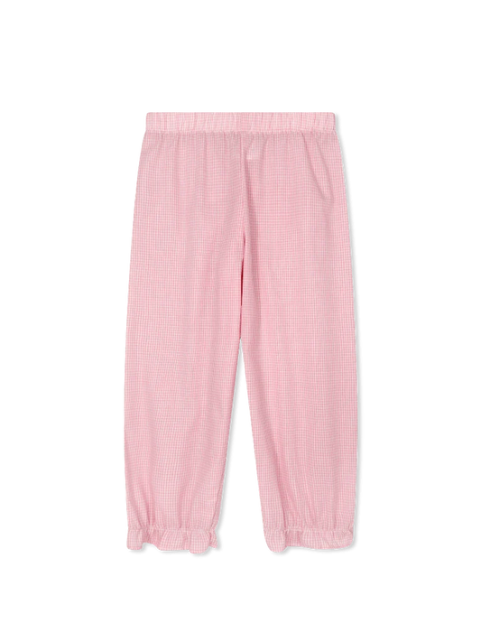 Lullaby Set Gloria Gathered Pant--Polite Pink Minigingham