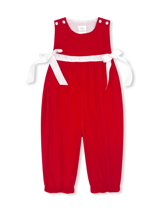 Lullaby Set Rosie Romper--High Point Red Corduroy