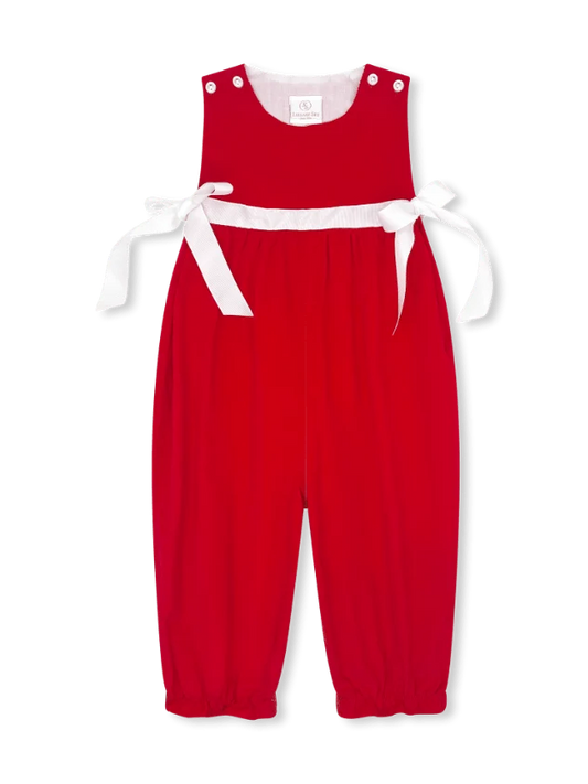 Lullaby Set Rosie Romper--High Point Red Corduroy