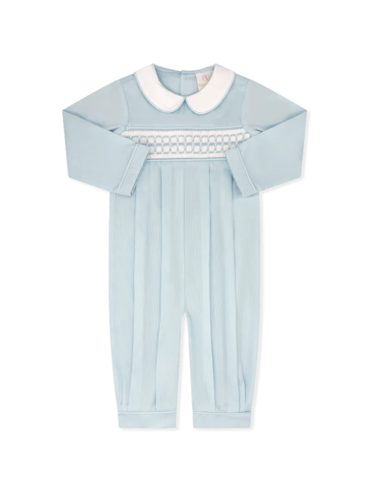 Lullaby Set Christopher Romper--Birmimgham Blue Pique