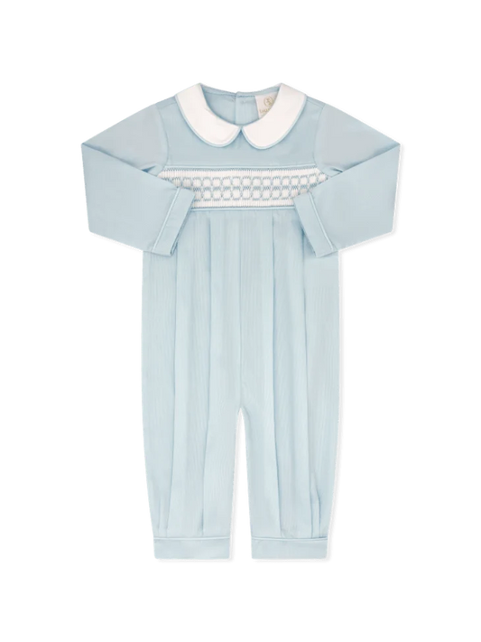 Lullaby Set Christopher Romper--Birmimgham Blue Pique