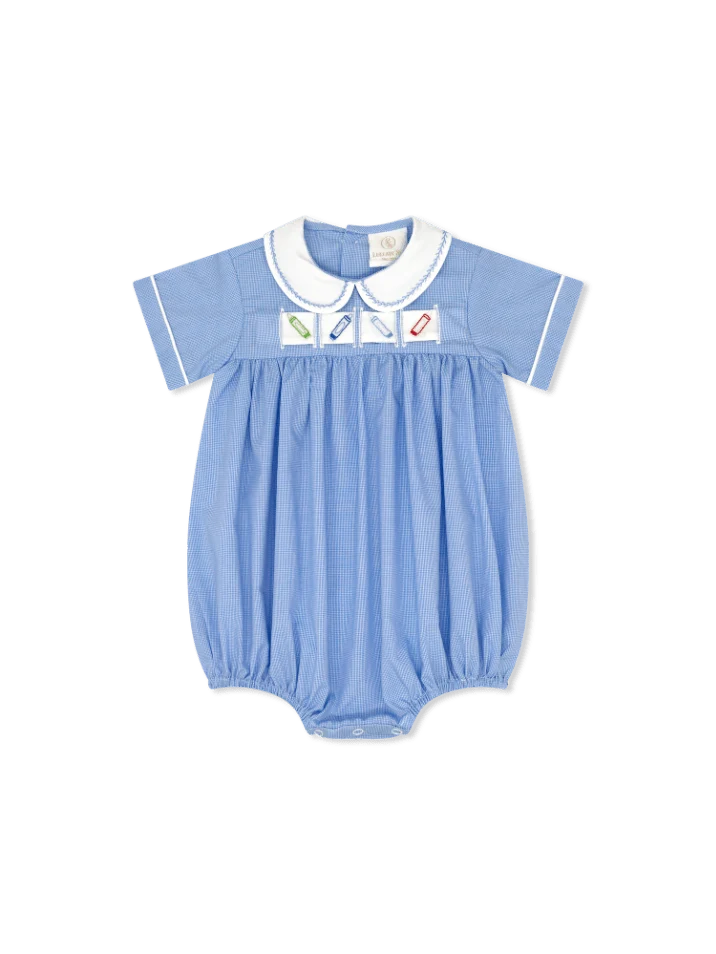 Lullaby Set Noah Ribbon Bubble--River Royal Minigingham