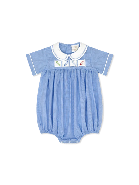 Lullaby Set Noah Ribbon Bubble--River Royal Minigingham