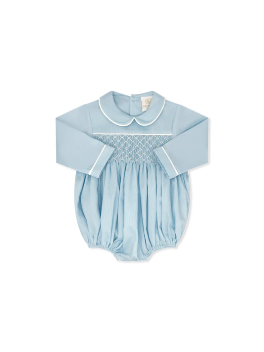 Lullaby Set Windsor Bubble--Birmingham Blue Pique, Smocking