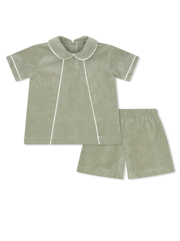 Lullaby Set Adam Short Set--Sweetgrass Corduroy