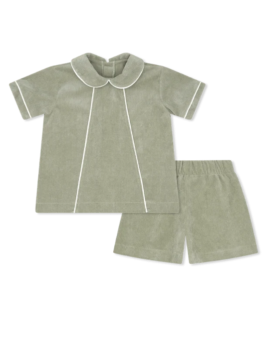 Lullaby Set Adam Short Set--Sweetgrass Corduroy
