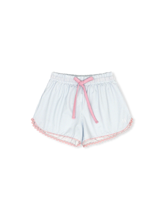 Set Fashions Set Athletics Emily Short--Cotton Candy Blue Ministripe, Cotton Candy Pink