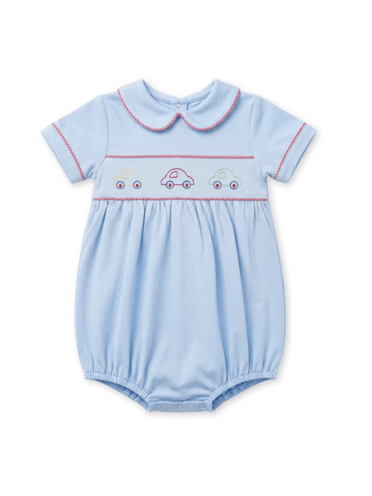 Lullaby Set Carson Bubble--Bluffton Blue Knit/Cars